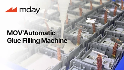 Glue filling process of Mday’s MDO model surge protectors