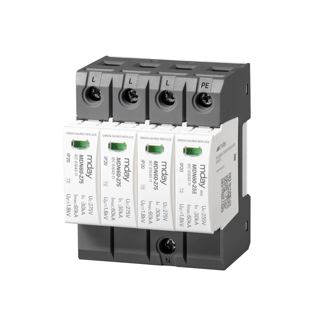 Spd 3p+npe 20ka~50ka 275v Ac House Low-voltage Arrester Din Rail Device Surge Protector Surge Suppression Devices