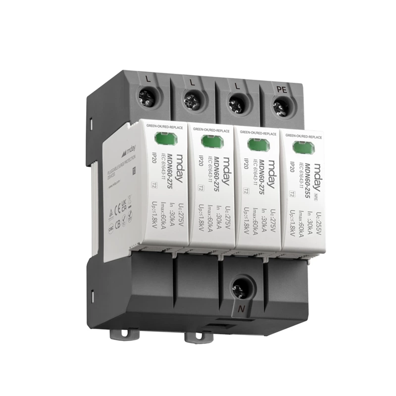 Spd 3p+npe 20ka~50ka 275v Ac House Low-voltage Arrester Din Rail Device Surge Protector Surge Suppression Devices