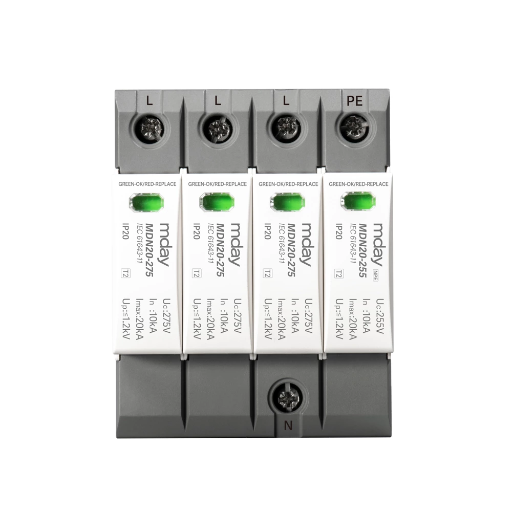 T3 3p+npe Surge Arrester Type 2+3 Surge Protection Device Module 275v Whole Home Surge Protector