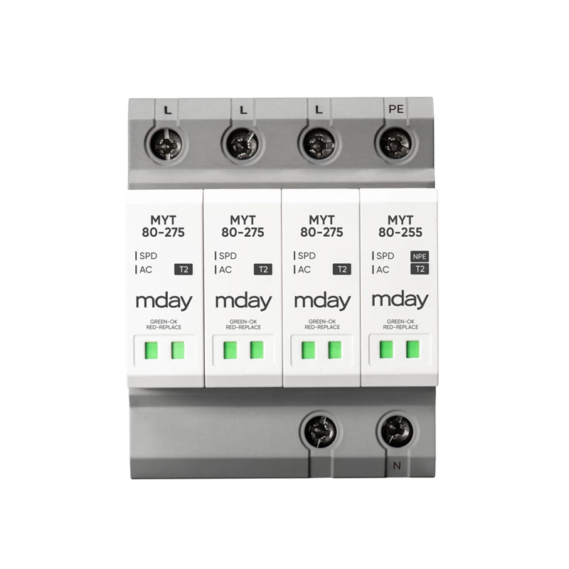 MYT40 20/40kA 3P+NPE 3+1 AC SPD System 3 Phase Power Surge at Home