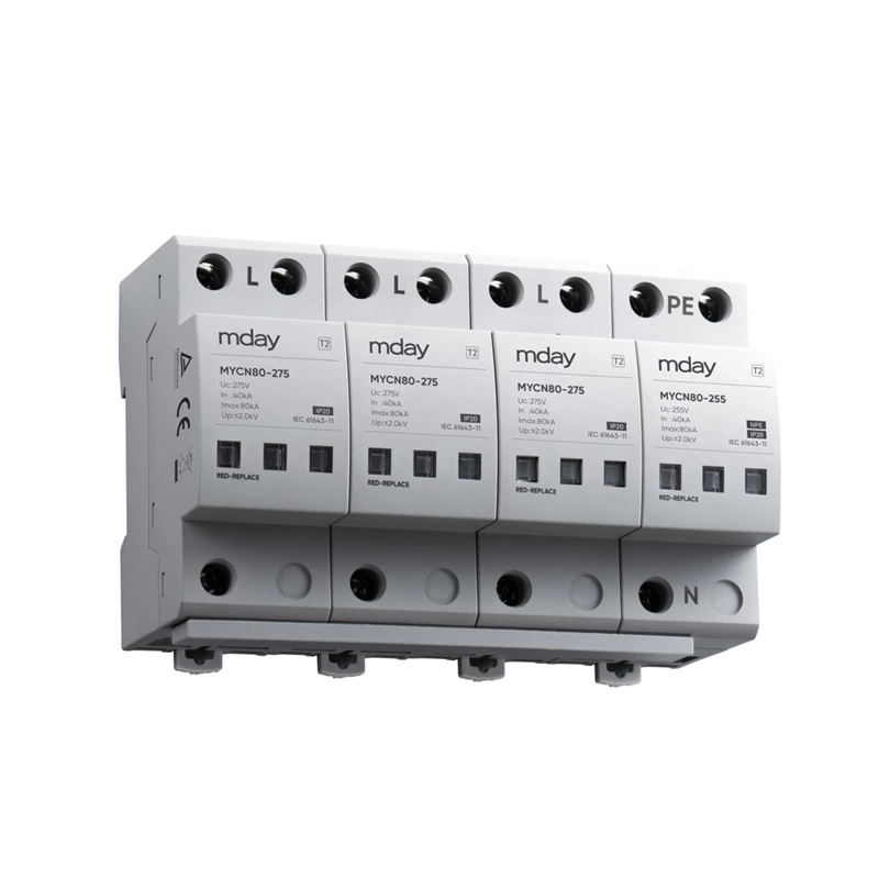 MYCN80 40/80ka 275v 385v 440v 3p+npe Ac Best Rated Surge Protector