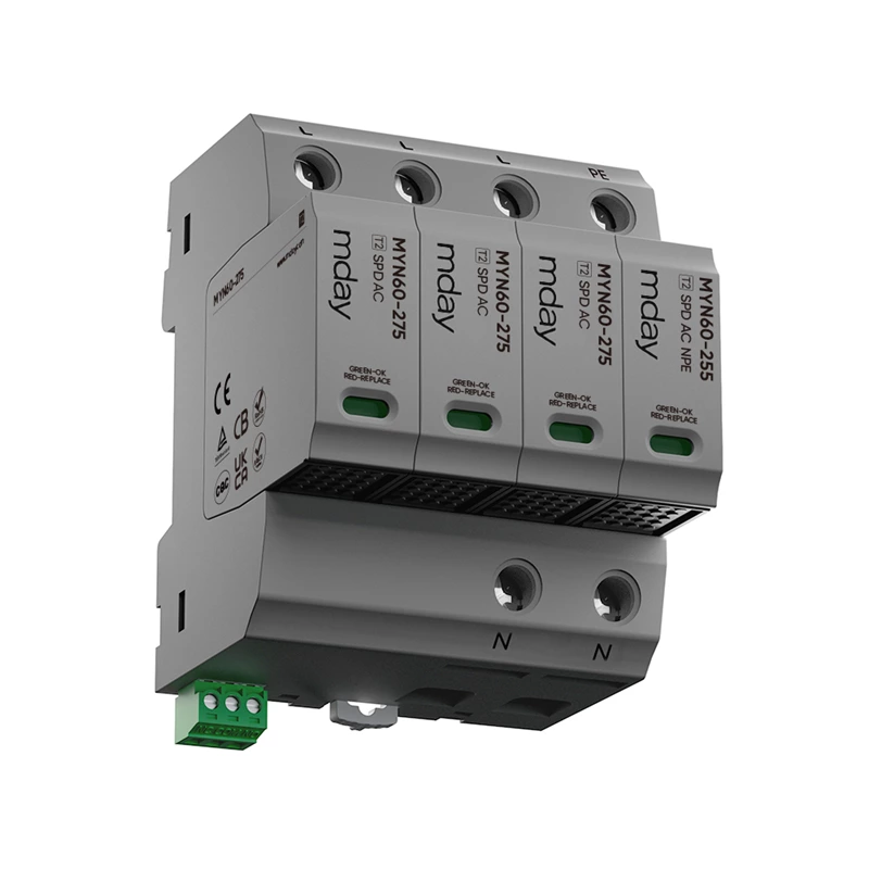 T2 AC Spd Protector Protective Device 275v 385v 60ka 3P+NPE Price Three Phase Surge Protector