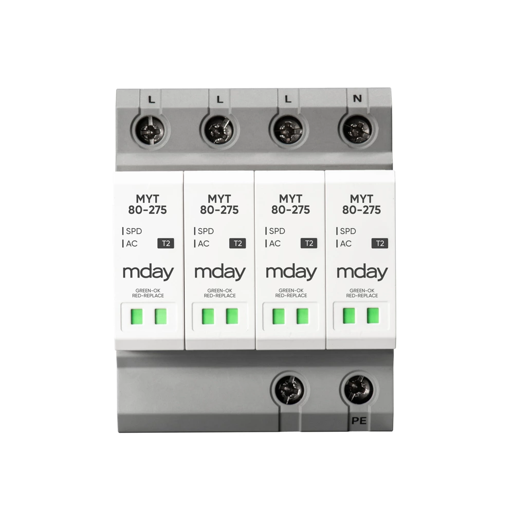 40ka 80ka Ac System Three Phase 4pole Power Surge Protector Socket