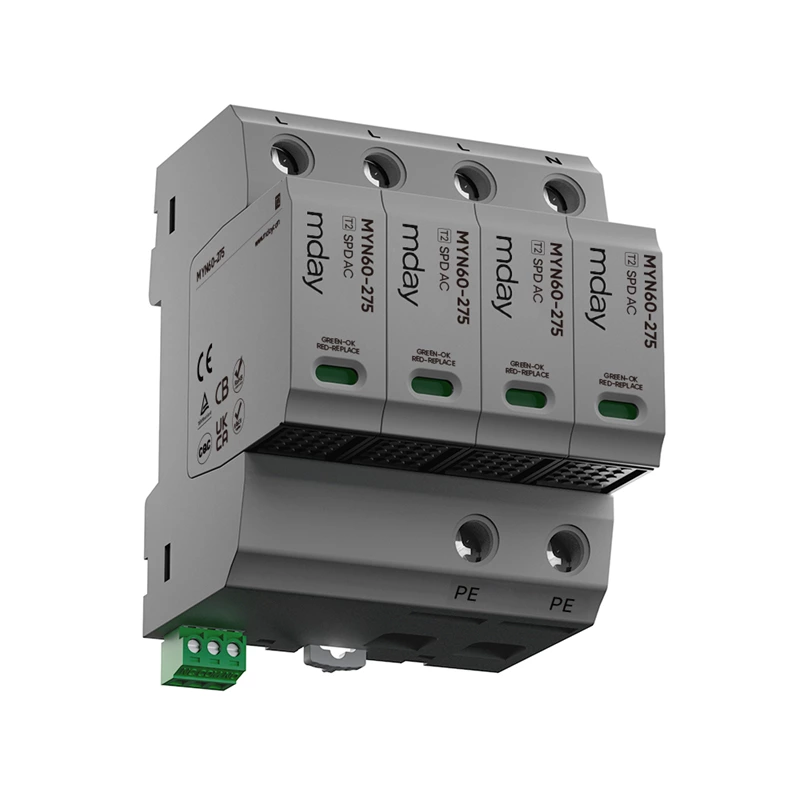 Ac 30ka 60ka Lightning Arrester Spd Electrical Power Supply Surge Protectors For Breaker Box