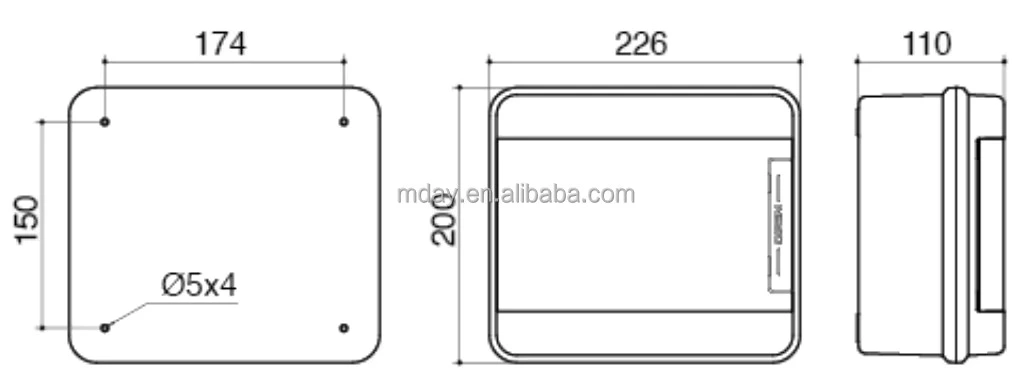 Oem/odm 1 Input 1 Output 18/24/36/54-way Photovoltaic Combiner Box Plastic Electric Outdoor Waterproof Ip65 Panel Mount Distribution Box