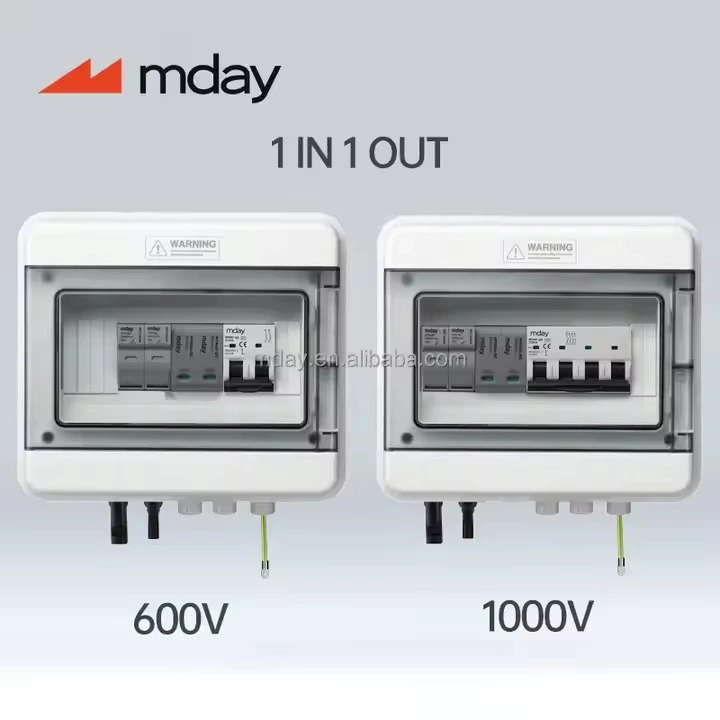 Oem/odm 1 Input 1 Output 18/24/36/54-way Photovoltaic Combiner Box Plastic Electric Outdoor Waterproof Ip65 Panel Mount Distribution Box